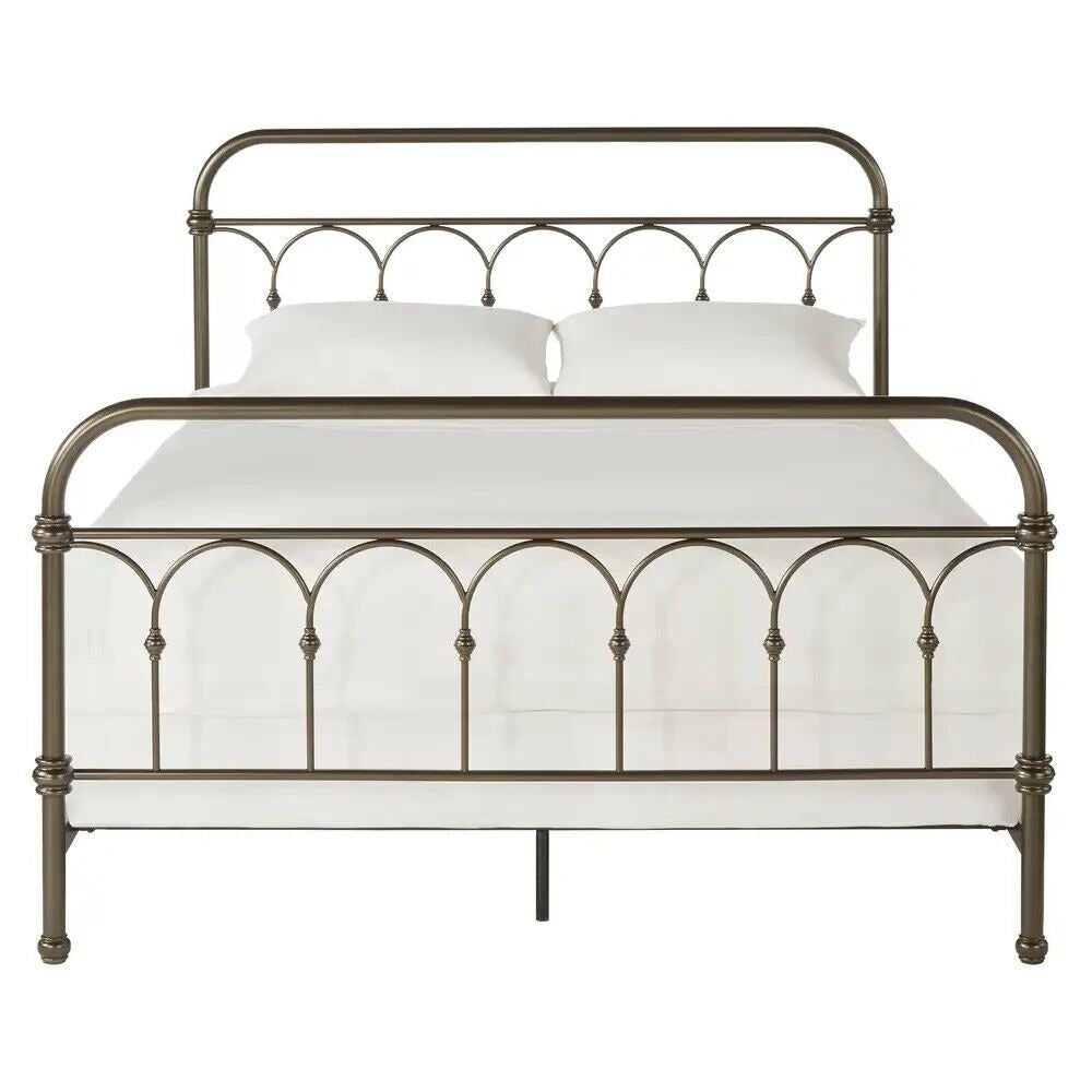 Classic Style Dark Bronze Finish Casted Knot Metal Bed in TWIN Size