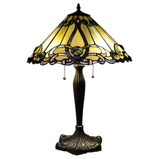 Stained Glass Tiffany Style Victorian Accent Table Lamp 26in