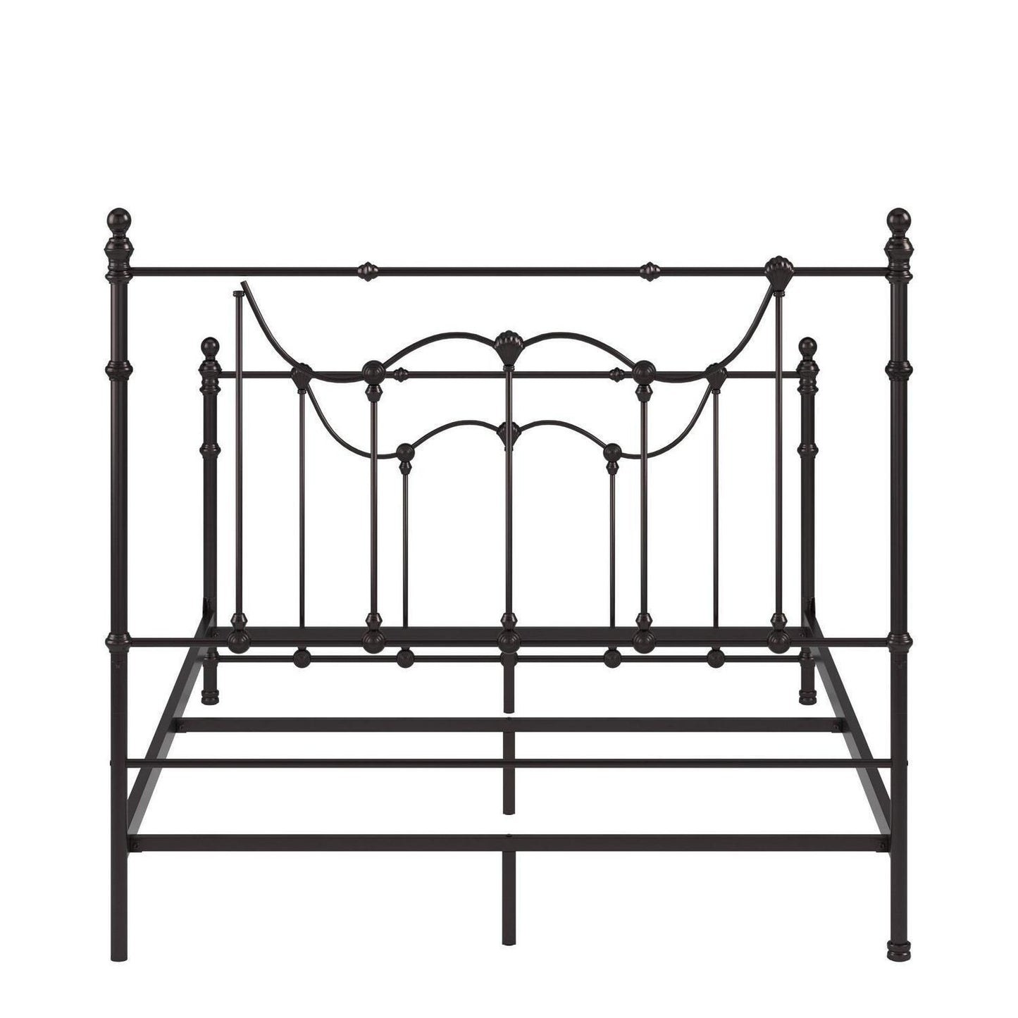 Beautiful Victorian Style Iron Metal Bed in Antique Dark Bronze Finish - QUEEN