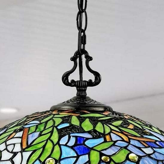 Wisteria Design Stained Glass Tiffany Style 2-Light Pendant Ceiling Light