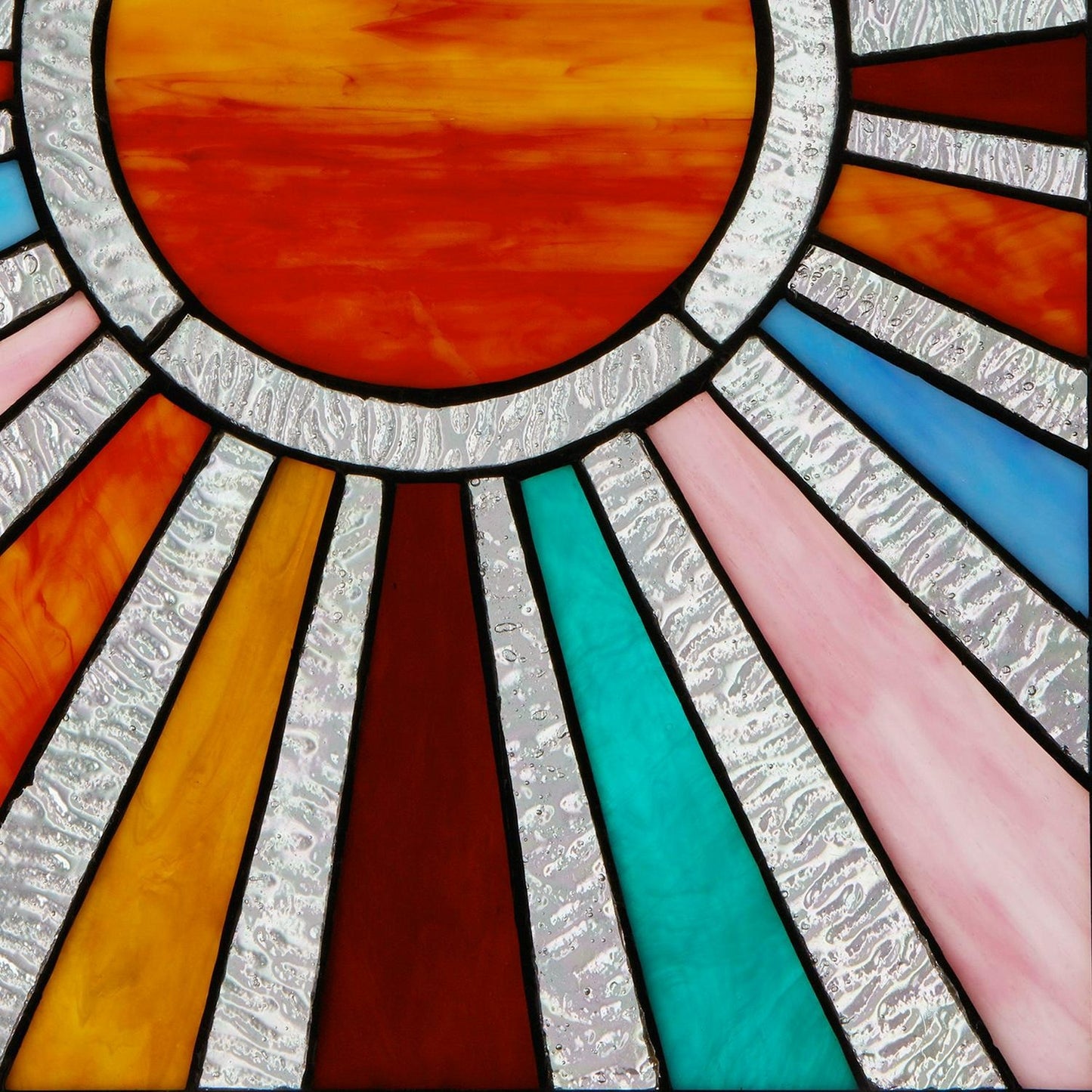 Rays of Sunshine Tiffany Style Stained Glass Window Panel Suncatcher 10x14in