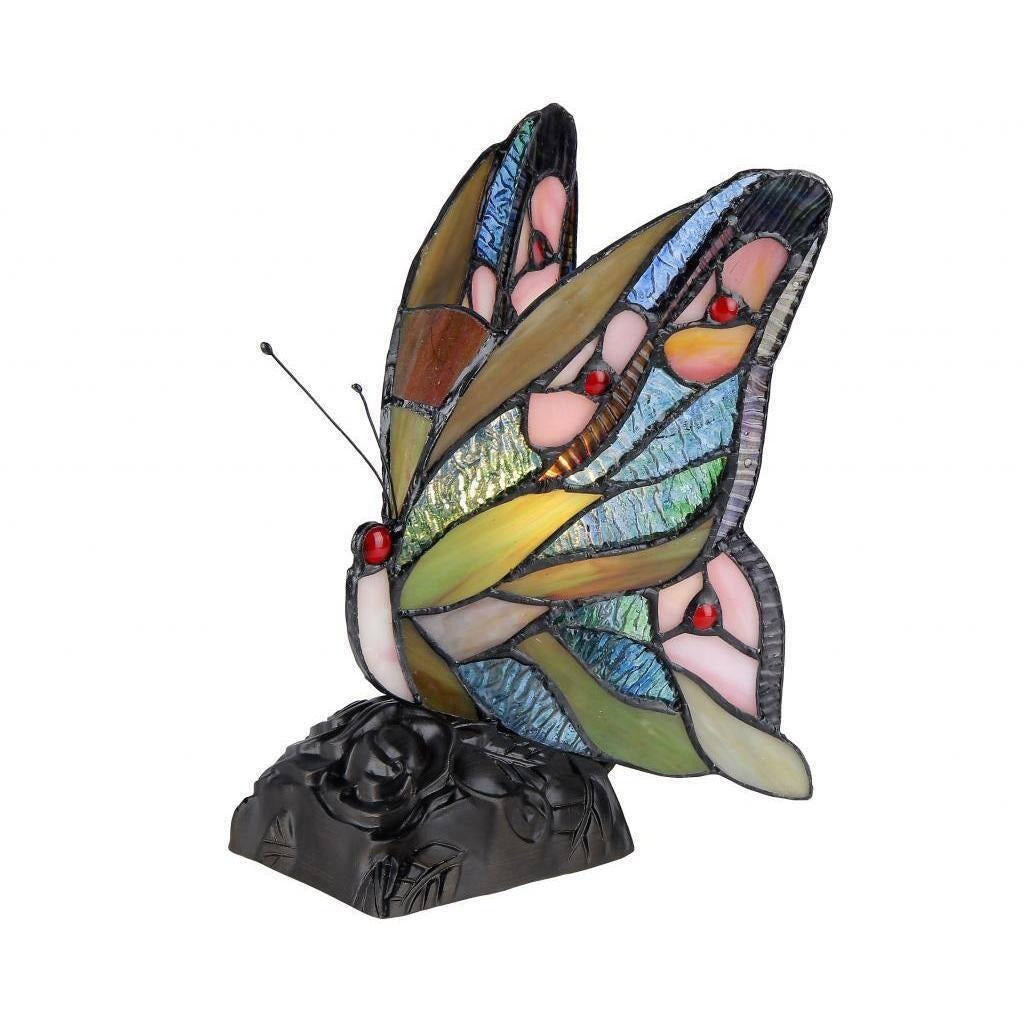 Stained Glass Tiffany Style Butterfly Accent Table Lamp Nightlight