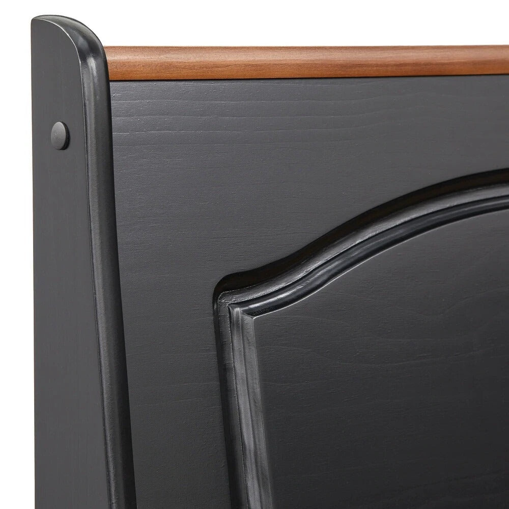Country Style Black and Walnut Finish Wood Corner Nook Dining Table Bench Set