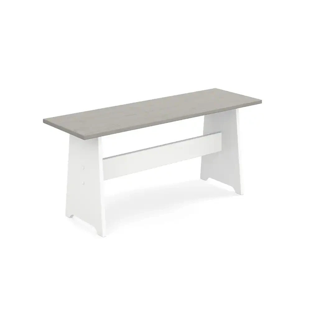 Farmhouse Style Corner Breakfast Dinette Set w/ Storage Bench - White w/Grey Top