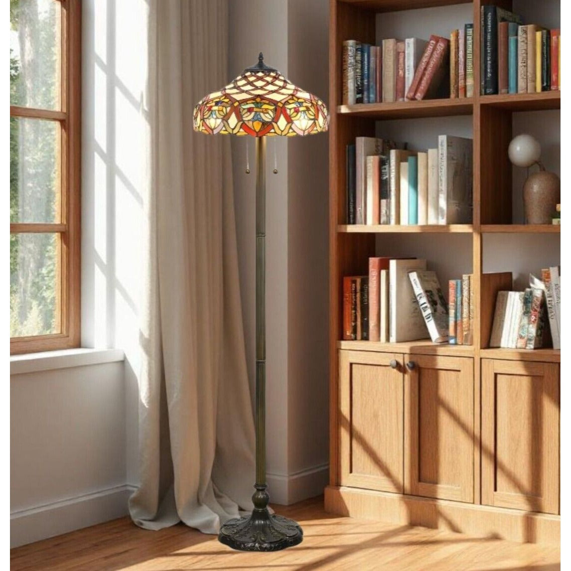 Tiffany Style Baroque Theme Stained Glass Floor Lamp