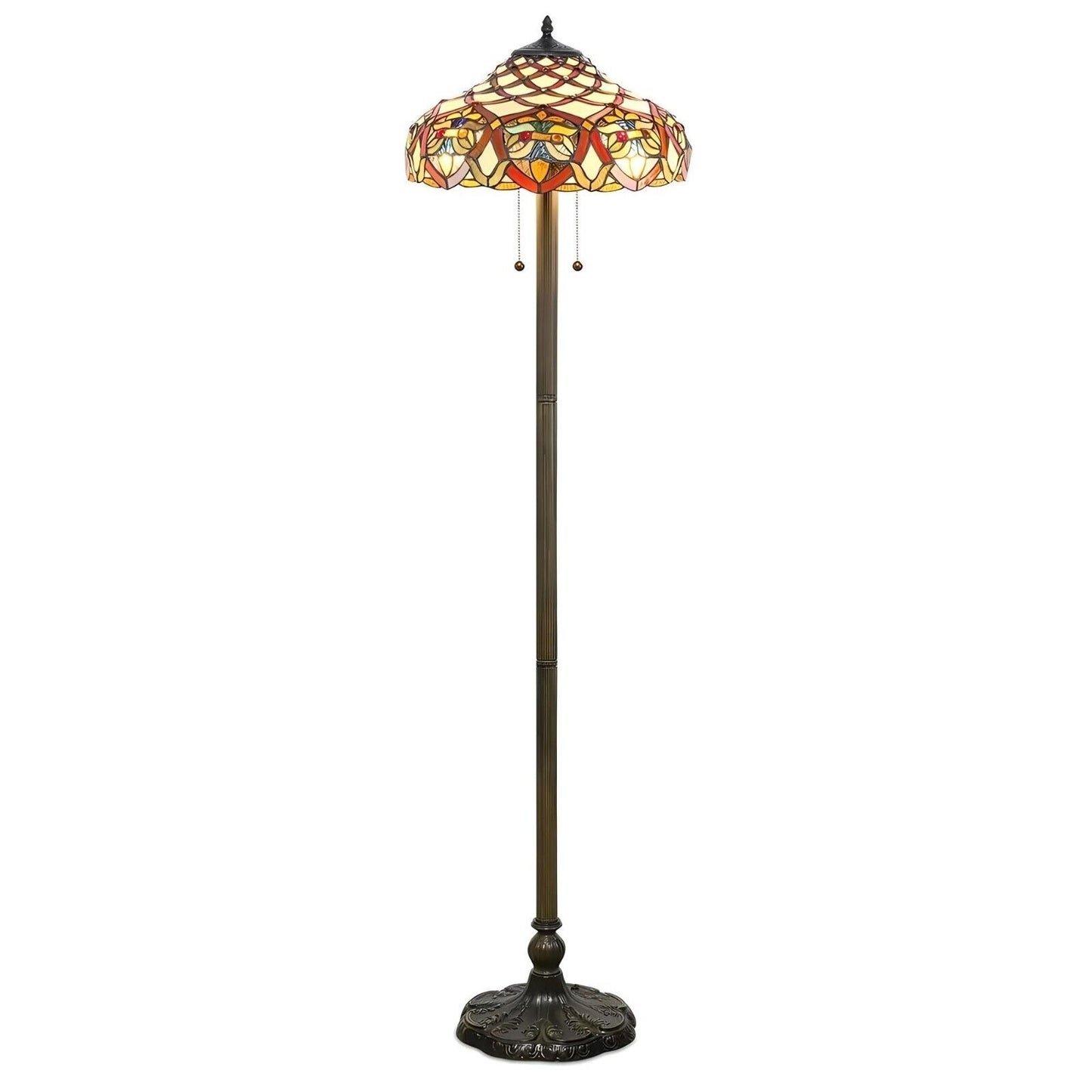 Tiffany Style Baroque Theme Stained Glass Floor Lamp