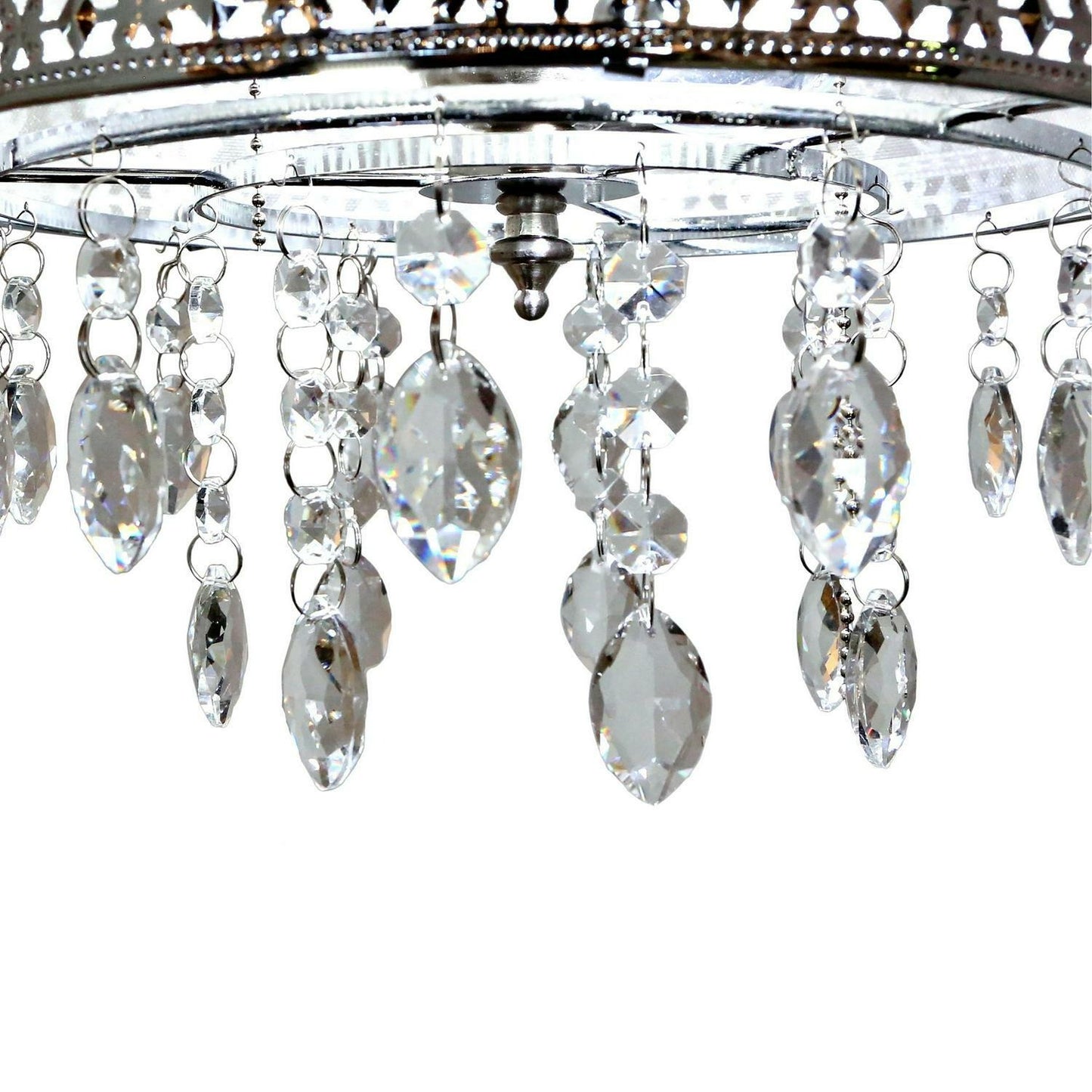 Chandelier Ceiling Fan Satin Nickel LED 52-in 5-Reversible Blades Bulbs Included