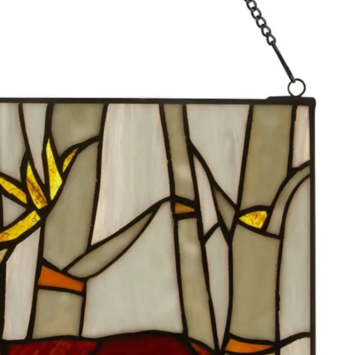 Hanging Majestic Deer Stained Glass Window Panel Suncatcher - 14x11in