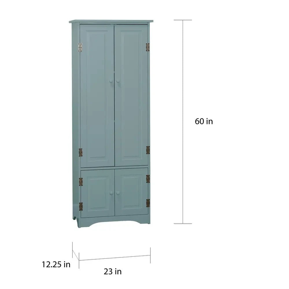 Country Style Kitchen Cabinet Mint Green Storage Organizer Cupboard 5ft Tall