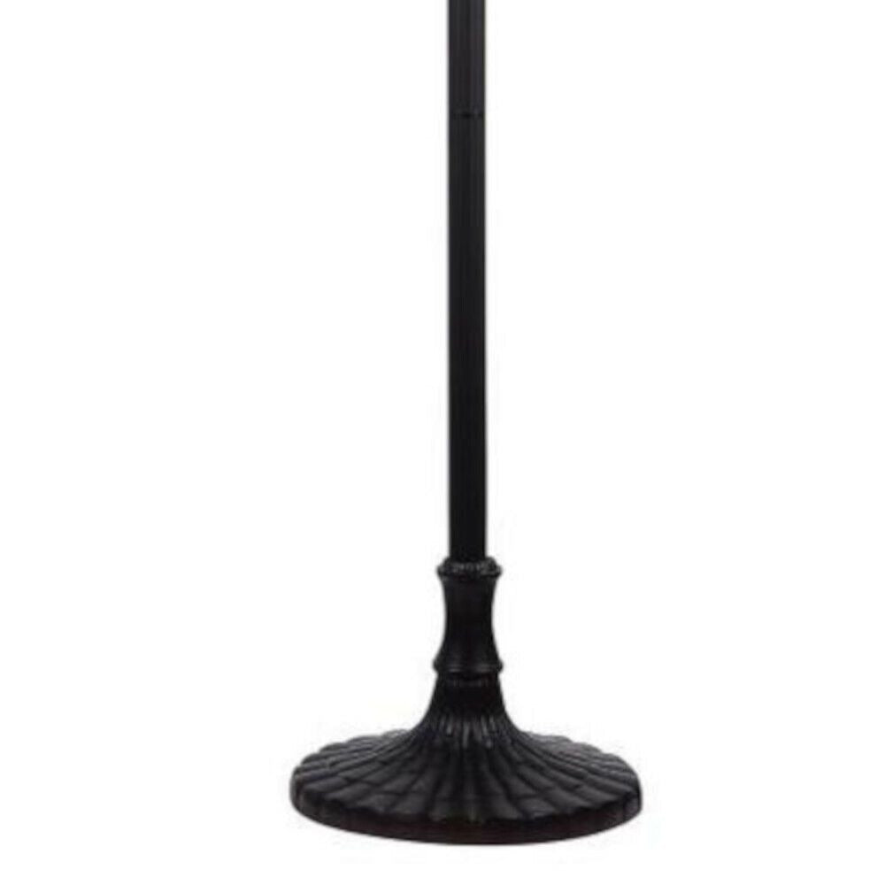 Hues of Amber Tiffany Style Dragonfly Design Stained Glass 2-light Floor Lamp