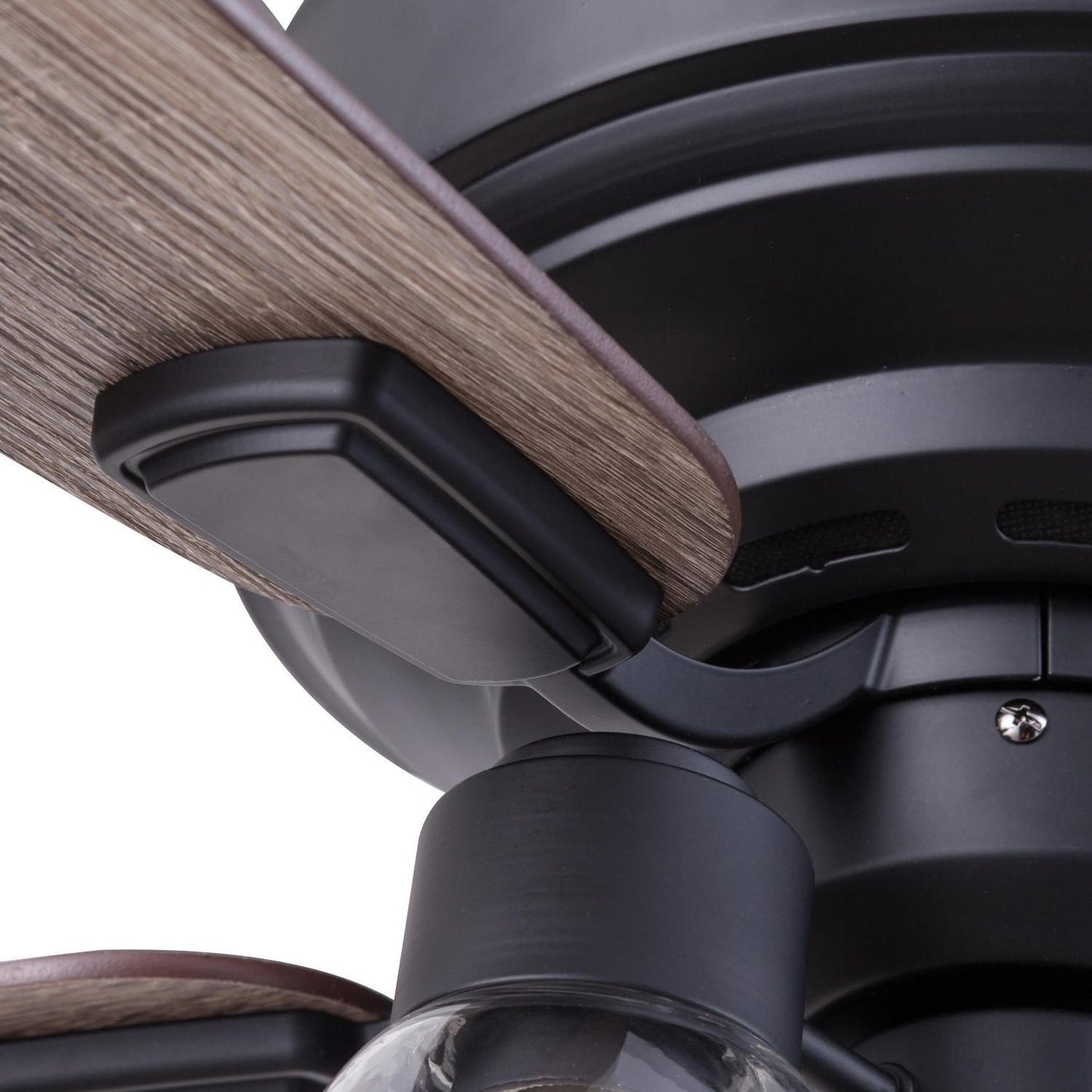 Matt Black Finish Ceiling Fan 3-Light 52in 5-Blade 3-Speed Pull Chain