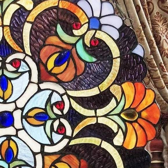 Multicolor Tiffany Style Stained Glass Window Panel Suncatcher 20in