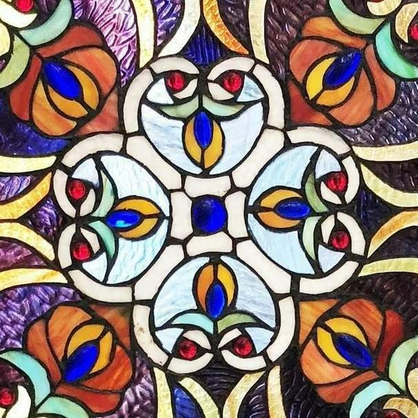 Multicolor Tiffany Style Stained Glass Window Panel Suncatcher 20in
